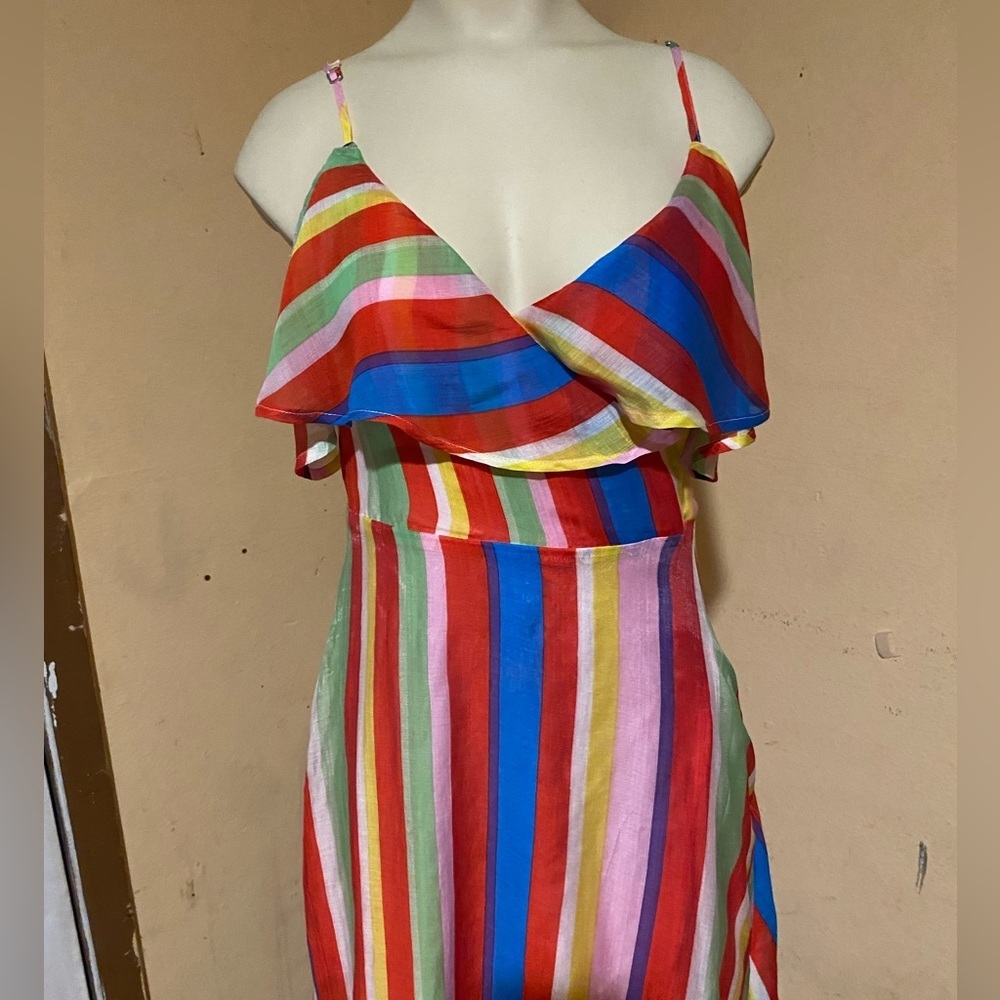 Lulu's Red and Blue Ruffled Slit Sundress - Picture 11 of 16